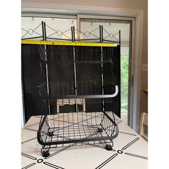 Storage Baskets 3 Tier Metal w/ Wheels or Suction Feet for Home, Office, Dorm - Picture 8 of 13